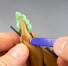 clay being textured